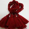 Directo de Fábrica Rojo Vino 3Mm*100+6Cm Hilo de Algodón Borla de Doble Extremo Borla Cuerda de Algodón Cordón Ajustable