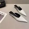 Zapatillas Baotou Estilo Nuevo 2026, Zapatos Negros de Punta para Mujer para Uso en Exteriores, Modernos, Adelgazantes, Talla Grande