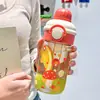 Taza de Agua Portátil Nueva de Paja de Alto Valor Linda Gran Capacidad Taza de Vidrio de Alto Borosilicato Resistente a Altas Temperaturas Taza de Doble Uso Resistente al Calor
