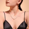 Collar Pulsera Rueda de la Fortuna Cuentas Barrocas para Mujer Lujo Ligero Bola Pequeña Colgante de Acero de Titanio Gargantilla Traje Dulce