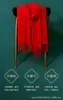 Lenço Vermelho Chinês com Texto Impresso para Celebrações e Reuniões Anuais, Lenço Vermelho Grande com Logo Bordado em Estilo Étnico