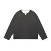 Tarifa el Fin Top Retro Americano Falso de Dos Piezas Sudadera Pulóver de Cuello Redondo Chaqueta Casual Holgada para Hombre Wy374