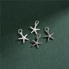S925 Pingente de Prata Esterlina Nipped Estrela do Mar Pingente de Estrela de Cinco Pontas Pérola Clavícula Cadeia Pulseira de Cristal DIY Acessórios