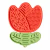 Alfombrilla de silicona con forma de pétalo de tulipán para lamer Gato Perro Alimentador lento tipo ventosa Multitextura Suministros para mascotas Soporte Personalización