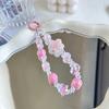 Cordón para Teléfono Colorido Anti-Pérdida, Cadena Corta para Muñeca para Teléfono con Mariposa de Cristal Estilo Celebridad de Internet, Accesorio Llavero para Bolsa