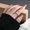 Anel Aberto de Aço Inoxidável com Temperamento Japonês Coreano Anel Mesmo Estilo de Celebridade da Internet Versátil para o Dia a Dia Anel Aberto Simples Joia Versátil