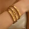 Elegante, Lujoso, Moderno, Versátil, Sencillo y a la Moda, Pulsera de Trébol de Cuatro Hojas Estilo Old Money para Mujer, Acero de Titanio de Alta Gama