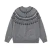 Suéter tejido Fair Isle nuevo estilo retro americano Magic Bear, corte relajado, top tejido de cuello redondo, prenda exterior otoño/invierno, unisex