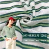 097# algodão e linho três quartos (002) Tecido listrado de algodão e linho jacquard espesso T-shirt suéter moda malha