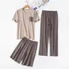Pijama de Tres Piezas para Hombre Verano 2025 Nuevo Verano Manga Corta Delgado Talla Grande Se Puede Usar Fuera de Casa Conjunto de Ropa para el Hogar Rc