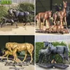 Escultura Grande de Caballo de Cobre Paisaje Personalizado Caballo de Cobre Fundido Escultura de Caballo Madre e Hijo Caballo Saltando Caballo Galopando Escultura de Caballo Fabricante de Caballos de Cobre