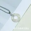 Colgante Anillo de Mobius de Calcedonia Tipo Hielo, Colgante de Jade Hielo de Alta Calidad, Colgante de Jade Anillo de Paz de Caramelo, Suministro al por Mayor