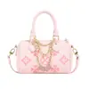 Bolsa Boston Estampada para Mulheres 2026 Novo Estilo Vintage Luxo Leve Versátil Bolsa Transversal Bolsa Almofada de Alta Qualidade