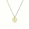 Collar pequeño redondo minimalista de nicho europeo y americano transfronterizo, acero inoxidable chapado en oro de 18 quilates, cadena versátil INS para la clavícula para mujer