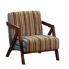 Silla Richard Estilo Chino Sofá Individual para Sala de Estar Silla de Sofá de Diseñador Balcón Retro Francés Ocio Silla de Sofá de Madera Maciza