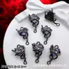 Accesorios de Estilo Oscuro Estilo Europeo y Americano Mariposa Negra Pistola Cruz de Rosa Colgante Pulsera de Cuentas DIY Collar