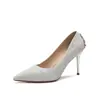 ZW Sapatos de Noiva com Strass para Banquete Sapatos de Salto Baixo Sapatos Únicos Bico Fino Salto Agulha Alto Sapatos Femininos para o Dia a Dia Sapato de Festa Sapato de Noiva Dropshipping