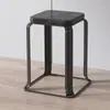 Taburete de Hierro Forjado Apilable para el Hogar Moderno Simple Cuadrado Taburete Simple para Tienda Sala de Estar Mesa de Comedor Taburete Taburete de Almacenamiento