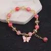 Nuevo brazalete de mariposa de cristal simple moda color pequeño fresco cadena para mano de mujer puesto venderá en vivo regalo lote