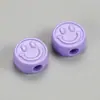 Cuentas Acrílicas Populares Transfronterizas, Cuentas Redondas con Agujero Grande de Cara Sonriente, Cuentas para Manualidades DIY Infantiles, Cuentas Sueltas de Colores Caramelo