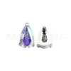 Pendientes de Aleación de Titanio F136 Incrustados con Circonita 5A Pendientes de Gota de Agua Clavos para Cartílago del Oído Joyería con Rosca Interna de Titanio Grado de Implante Cabeza de Joyería G23