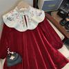 Vestido de Terciopelo para Niñas 2026 Nueva Ropa de Invierno Falda de Terciopelo Infantil Vestido de Año Nuevo Estilo Chino para Niña Pequeña
