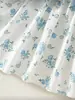 Vestido para Bebê Menina 0-12M, Vestido Floral de Manga Longa com Laço e Design Falso de Duas Peças + Faixa de Cabelo