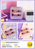 Estuche con juego de pegatinas para uñas para usar, diseños sencillos de dibujos animados con pedrería, varias pegatinas de uñas desmontables