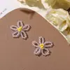 Estilo Floresta estilo Menina miçangas color blocking flor vazada diy fresco fofo simples brincos acessórios de cabelo flor de sapato acessórios