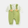 Roupas de bebê Primavera e Outono novo verde fresco single-breasted bebê menina roupas macacão bebê roupas recém-nascidas