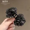 Pinza para el pelo pequeña de garra morada con pedrería y malla estilo coreano de alta gama para flequillo y cabello lateral, pinza para el pelo de princesa elegante, diaria