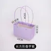 Bolsa tote rectangular repujada de macarrón bolsa para arreglos florales