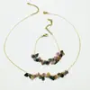 Pulsera Simple de Grano Arcoíris de Turmalina Cadena para la Clavícula Diseño de Nicho para Mujer Turmalina Colorida Simple Fabricante Venta al por Mayor