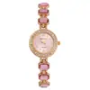 2025 Nuevo Popular Transfronterizo Para Mujer Reloj de Cadena Sencillo con Diamantes de Colores Incrustaciones de Piedras Preciosas Multicolor Moda Retro Reloj de Cuarzo