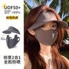 Chapéu de Proteção Solar de Verão com Máscara, Anti-UV, Ciclismo ao Ar Livre Rosto, Cobertura de Nuca Gini, Máscara de Proteção Solar para Rosto Inteiro para Homens