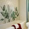 Hs4518N Pegatinas de Pared de Plantas Tropicales Verdes para Acuarela Hoja de Palma Monstera Estilo Fresco Simple Pegatinas de Decoración de Pared