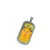 Pingente Thangka Prata de Lei S925 Deus da Riqueza Amarelo Tara Verde Fivela Universal Retrô Oito Tesouros Design de Nicho Pingente do Tibete
