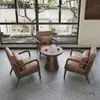 Tienda de Té de Leche Retro Combinación de Mesa y Silla de Madera Maciza B&B Hotel Cabina Café Sofá Recepción Negociación Recepción Ocio