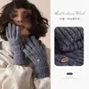 Luvas de Inverno Leve Luxo Tendência Torcidas Longas 100% Lã Tricô à Máquina Horizontal para Mulheres Inverno Sem Dedos Tela Sensível