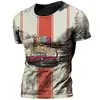 2022 nueva camiseta estampada de comercio exterior más vendida impresión digital 3D manga corta Top para hombre estilo callejero fabricantes de origen