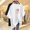 2026 Nuevo Estilo de Longitud Media Holgada Tallas Grandes Casual Mamá Juvenil Versátil Camiseta de Manga Corta de Verano para Mujer