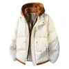 Tamaño europeo transfronterizo se puede imprimir LOGO grafeno falso dos piezas abrigo de algodón hombres invierno holgado con capucha estilo pareja chaqueta de algodón prenda exterior