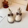 Botas de Algodão com Veludo Plus para Bebê Menina 2026 Outono Novo Estilo Botas Curtas Quentes de Princesa Laço Botas de Couro para Menininha