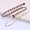 Cuerda de Collar Tianzhu Hebilla Ping An Candado de Oro Cuerda para el Cuello Cuentas de Transferencia Cruzadas Jade Oro Cordón de Perlas para Hombre y Mujer