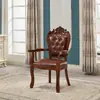 Mesa y Sillas de Madera Maciza Estilo Europeo para 8 Personas Mesa de Conferencias Rectangular Extensible 2m Mesa de Juego de Mesa Werewolf
