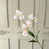 Flor Artificial Íris de Casamento com 3 Cabeças Material Decoração de Casa Sala de Estar Flor de Seda Arte Hotel Decoração Suave Arranjo de Flores Adereços para Fotografia