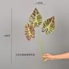 Planta Verde Simulada Taro, Arrurruz, Hoja de Tortuga, Decoración para Hogar Interior Bodas, Paisajismo con Hojas, Muro de Plantas, Accesorios para Arreglos Florales