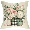 Fundas de Almohada de Venta Caliente Transfronteriza para Primavera y Verano, Decoración de Sofá con Mariposas Florales, Fundas de Almohada de Lino Venta Directa de Fábrica