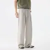 Pantalones Casuales Estilo Old Money para Hombre 2026 Nuevos de Moda Lyocell Tencel Pierna Recta Pantalones de Traje Caída Pantalones Largos Ropa para Hombre