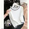 Moda de otoño: Camiseta básica de punto blanco, la popular camisa de manga larga de este año, estilo coreano, top súper elegante y juvenil para mujer